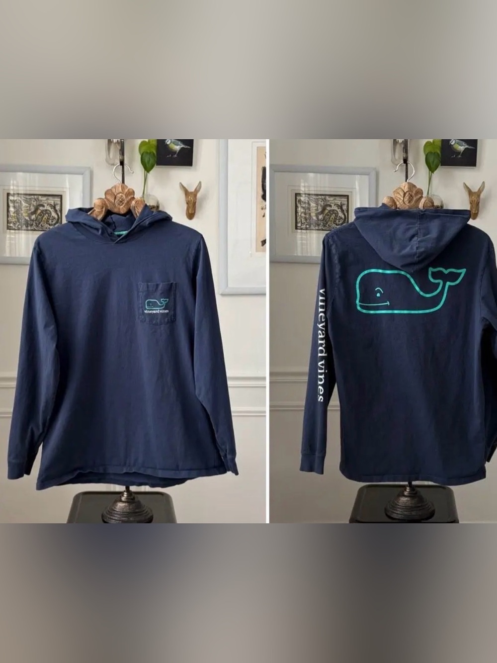 Vineyard Vines Navy Hoodie Long Sleeve Shirt